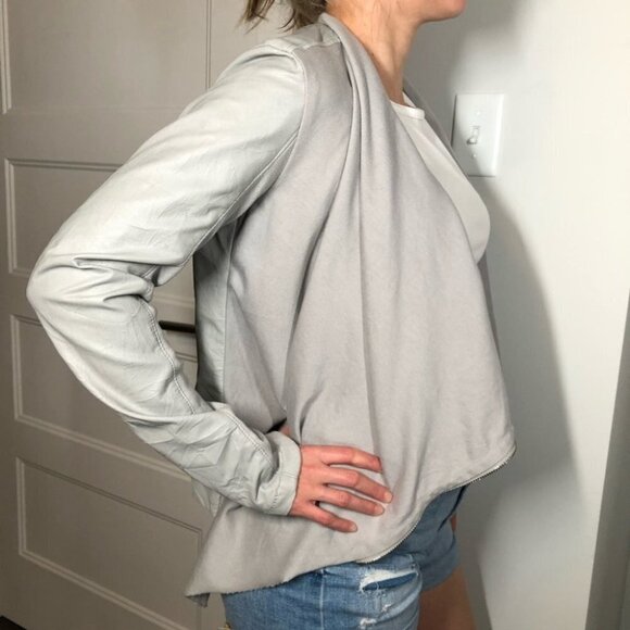 BLANKNYC Light Grey Private Practice Mixed Media Drape Jacket Size XS - Picture 5 of 11